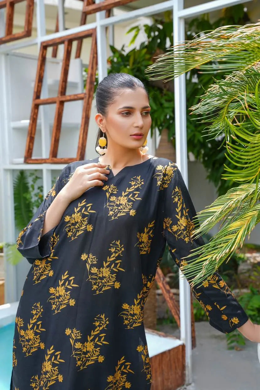 Stitched branded Floral printed Dress 2pc