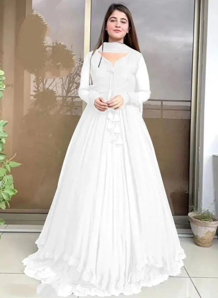 Stitched Party Wear Maxi 3pc Dress